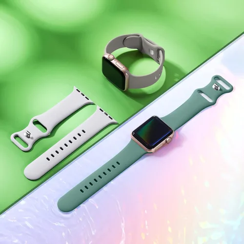 Miniatura 9 de Maledan Paquete de 6 correas compatibles con Apple Watch de 38mm 40mm 41mm 42mm 44mm 45mm 46mm 49mm, mujeres y hombres, correa deportiva de silicona