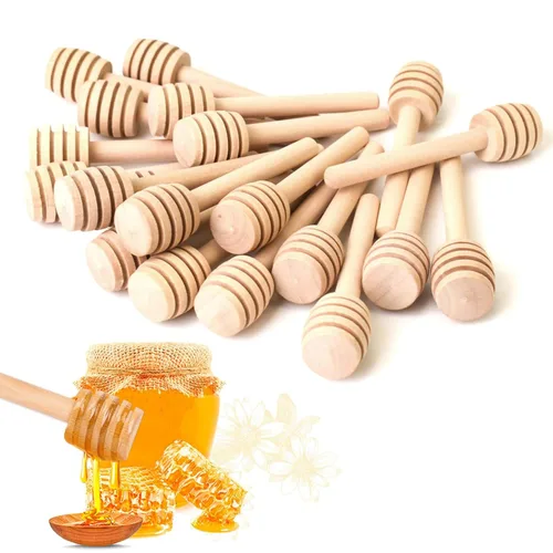 20 unidades de palitos de miel, dispensador de miel de 3 pulgadas, dispensador de miel de madera para tarros de miel, dispensar miel, llovizna,