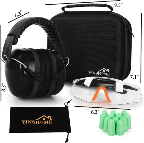 Miniatura 6 de Orejeras de protección auditiva para disparos, gafas de seguridad para armas, tapones para los oídos, funda protectora