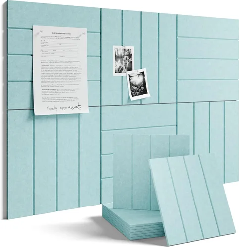 Miniatura 69 de Tablero de anuncios de fieltro grande de 36 x 24 pulgadas, alternativa al tablero de corcho – Paquete de 6 con 40 pestañas adhesivas extraíbles