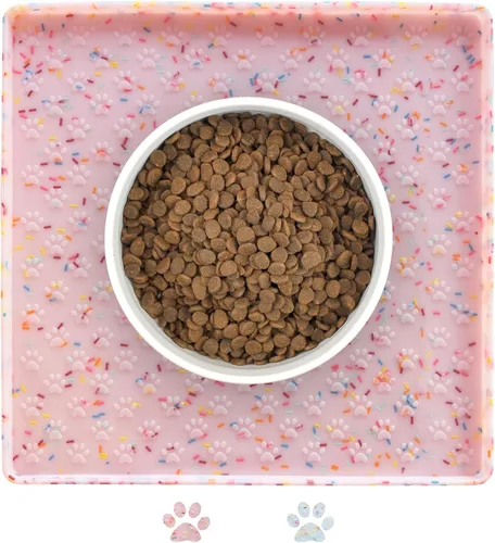 Miniatura 21 de Ptlom - Tapete para mascotas para perros y gatos, impermeable de silicona para cuencos de alimentación de mascotas para comida y agua, para perros