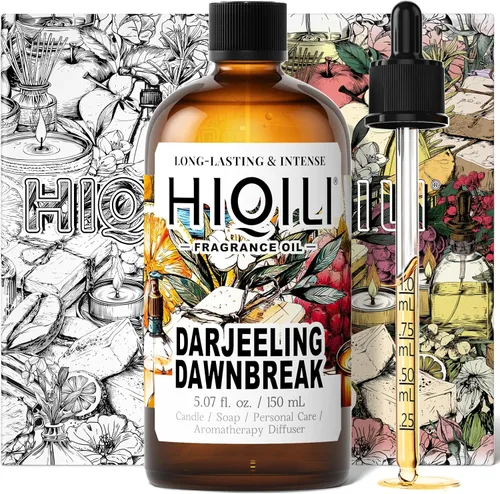 HIQILI Darjeeling Dawnbreak Aceite de Fragancia para Difusor, Vela y Jabón, Fabricación de Perfume y Spray para Ropa de Cama, Aroma Amaderado, Aroma