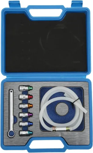 Kit de llave de purga de frenos con 6 adaptadores, goma metálica, universal para automóvil, SUV, camión ligero, motocicleta, 0.27-0.47 pulgadas,