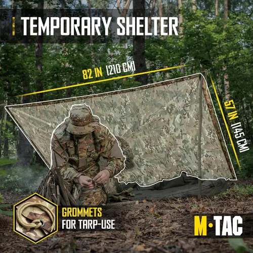 Miniatura 3 de M-Tac Poncho de Lluvia Táctico - Poncho Militar del Ejército Refugio - Ponchos de Lluvia Impermeables Ripstop para Acampada, Senderismo, Caza al