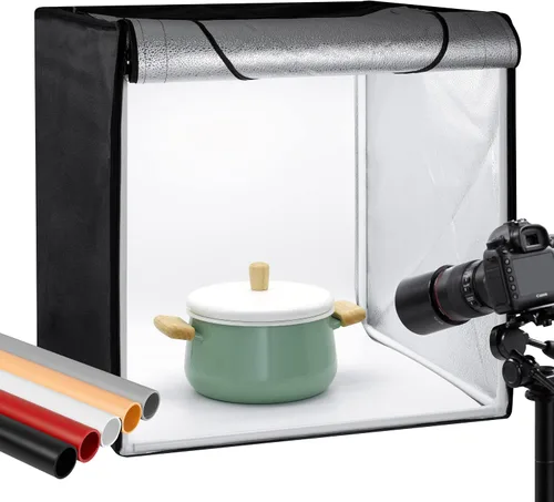 Miniatura 8 de Finnhomy Kit de iluminación profesional portátil para estudio fotográfico, luz fotográfica, tienda de campaña fotográfica, caja de iluminación, cubo
