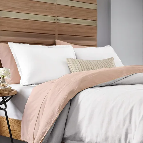 Miniatura 23 de Funda de edredón blanca tamaño Twin 1000 hilos 100% algodón egipcio de fibra larga, funda de colcha sedosa y suave, transpirable con cierre