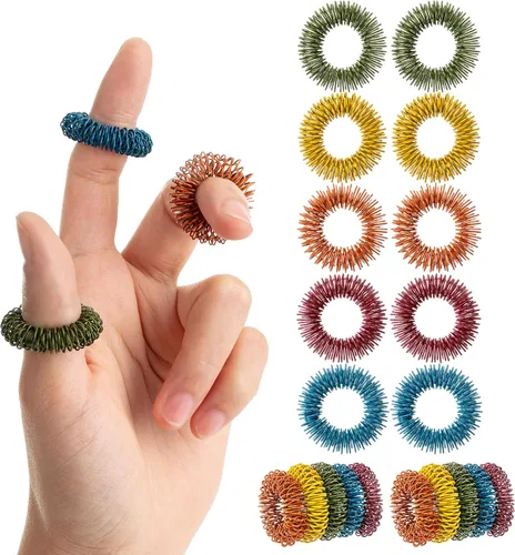 Miniatura 15 de Mr. Pen - Anillos sensoriales con puntas, paquete de 10, tonos de joya, juguetes sensoriales para aliviar el estrés, anillo para ansiedad
