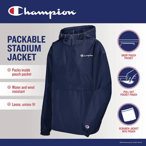 Miniatura 6 de Champion Men's, Stadium Packable Wind and Water Resistant Jacket (Reg. Or Big & Tall)