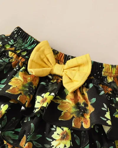 Miniatura 38 de Mioglrie Conjunto de ropa para bebé recién nacida, conjunto de pantalones cortos, conjunto floral de verano, ropa de bebé linda para niña