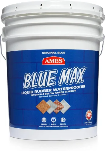Ames BMX5RG Blue Max sellador líquido | Ideal para impermeabilizar por encima y por debajo de cimientos, sótanos, techos, pisos y más. Azul