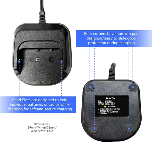 Miniatura 6 de SAMCOM Base de carga FPCN10A, compatible con FPCN10A FPCN10A-RPO FPCN20A Walkie-Talkie y batería separada de 3000 mAh, cargador de escritorio