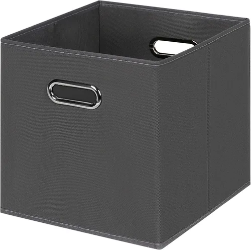 Miniatura 56 de Cubos de Almacenamiento Plegables Negros, Cajas de Almacenamiento de Tela, Organizadores de Cubos con Asas Duales para Organizador del Hogar, Juego