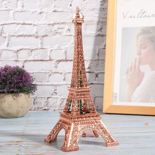 Miniatura 3 de LIZEALUCKY Estatua de la Torre Eiffel, modelo de torre Eiffel de 10.2 pulgadas, torre decorativa de escritorio de mesa con luz nocturna 3D, luminoso