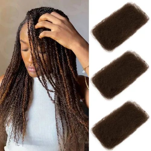 Miniatura 15 de FASHION IDOL Afro Kinkys - Cabello humano a granel para extensiones de rastas, reparación de Loc, trenzado, giro apretado, cabello humano afro