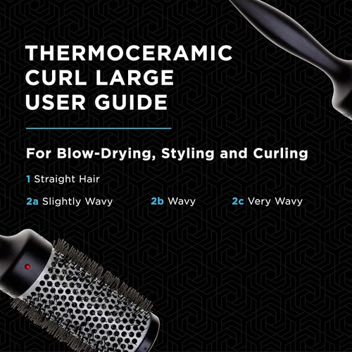 Miniatura 6 de Denman Thermo Ceramic Hourglass - Cepillo para rizar el cabello, alisar, rizos definidos, volumen y elevación de raíces, color gris