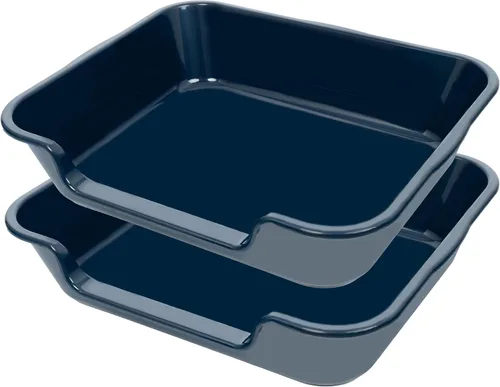 Miniatura 8 de 1 paquete de caja de arena extra grande para gatos (material ABS), corral de arena para gatos mayores de entrada baja para gatos geriátricos