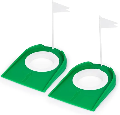Hooqict Taza de golf y bandera para práctica en interiores, ayudas de entrenamiento de plástico para niños y adultos, para interiores y exteriores,