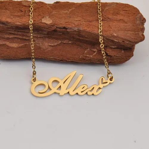 Miniatura 4 de HUAN XUN Collar personalizado con cualquier nombre para mujer en oro y plata