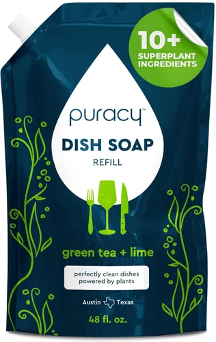 Miniatura 17 de Puracy Repuesto de jabón natural para platos, jabón detergente líquido para lavar platos a base de plantas suavizante de la piel, fórmula