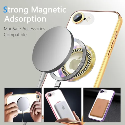 Miniatura 339 de Misscase Funda magnética con purpurina para iPhone 11 compatible con MagSafe, protección completa, delgada, a prueba de golpes, antiarañazos