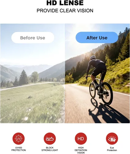 Miniatura 7 de Xiyalai Gafas de sol para ciclismo para hombres y mujeres, lentes de sol deportivos con protección UV para correr, lentes de sol para béisbol