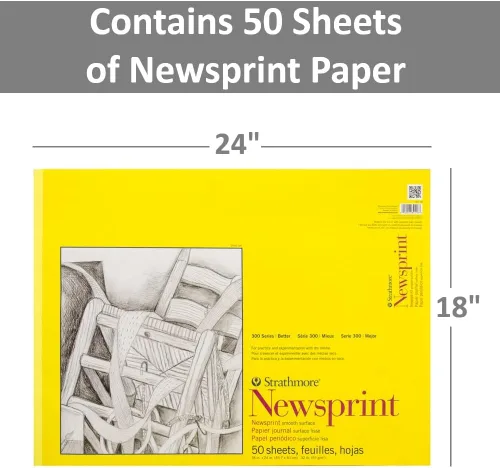 Miniatura 2 de Bloc de papel de periódico liso Strathmore 18"X24" - 50 hojas - 307018