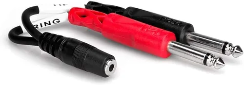 Miniatura 2 de HOSA Paquete de cables estéreo TRS a Dual 1/4" TS Breakout (3 pies)