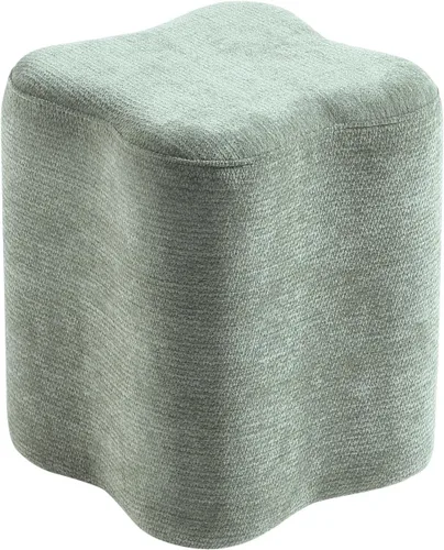 Miniatura 6 de Get Set Style Otomana con forma de flores de 14.4 pulgadas, moderno taburete otomano de felpilla para sala de estar, cómodo puf extra para sentarse