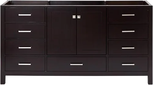 Miniatura 82 de ARIEL Cambridge - Mueble base de tocador de baño de 36 pulgadas, madera maciza, 2 puertas de cierre suave, 5 cajones de cola de milano