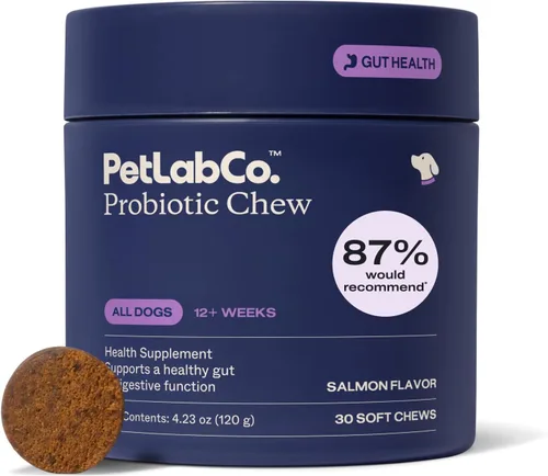 Miniatura 9 de PetLab Co. Probióticos para perros, ayudan a la salud intestinal, la diarrea ocasional, la salud digestiva y las alergias estacionales, sabor a