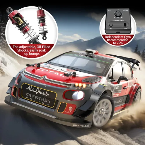 Miniatura 3 de MJX Hyper GO 14303 1/14 Citroen C3 Fast RC Cars para Adultos, Max 40mph RC Drift sin Escobillas con Giroscopio, 4WD RTR RC Rally de Alta Velocidad