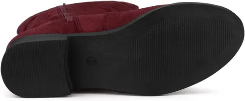 Miniatura 6 de Allegra K Botas altas hasta la rodilla con cremallera lateral para mujer