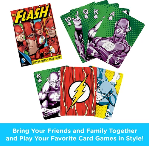 Miniatura 2 de AQUARIUS DC Comics Flash Playing Cards - Baraja de cartas con temática de flash para tus juegos de cartas favoritos, mercancía y coleccionables