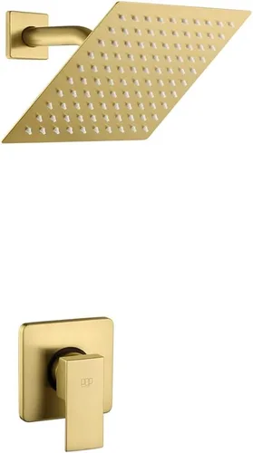 Miniatura 9 de Conjunto de llave de regadera color negro mate, sistema de regadera de lluvia para baño con cabezal de regadera de metal de acero inoxidable, kit