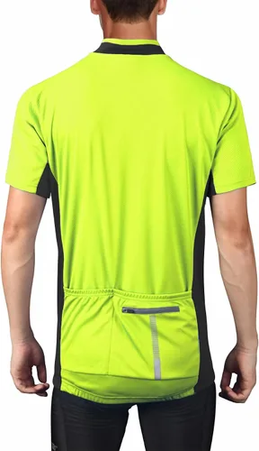 Miniatura 2 de bpbtti - Camiseta de ciclismo de manga corta para hombre, camiseta de ciclismo MTB con media cremallera frontal y 3 bolsillos posteriores