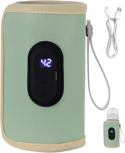 Calentador de biberones portátil de 18 W, calentador de biberones de calentamiento rápido, temperatura ajustable, USB, calentador de biberones para