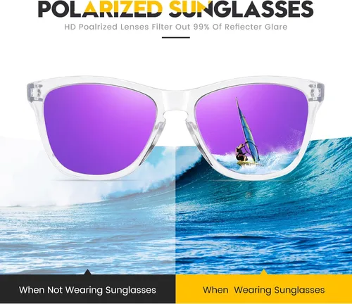 Miniatura 4 de Gafas de sol polarizadas para hombre y mujer, lentes de espejo retro para conducir, pescar, protección UV400