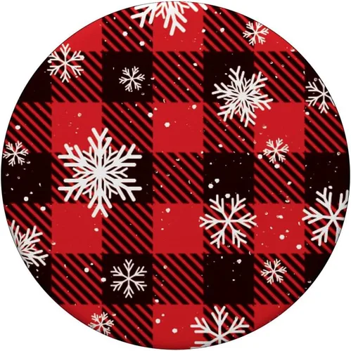 Miniatura 3 de Bonito patrón de cuadros navideños y copos de nieve para mujer, PopSockets estándar PopGrip