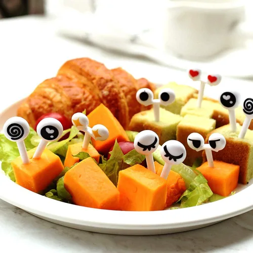 Miniatura 6 de Juego de 40 bonitos tenedores de comida de animales, palillos de dientes, mini palillos de dientes de dibujos animados, decoración para fiestas