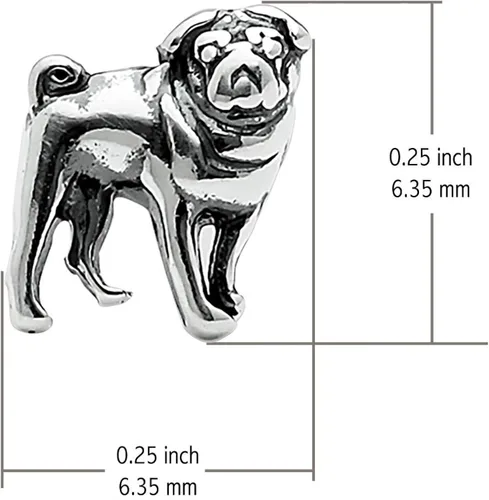 Miniatura 4 de Boma Joyería de plata de ley - Pendientes de tuerca para perro, Plata de ley