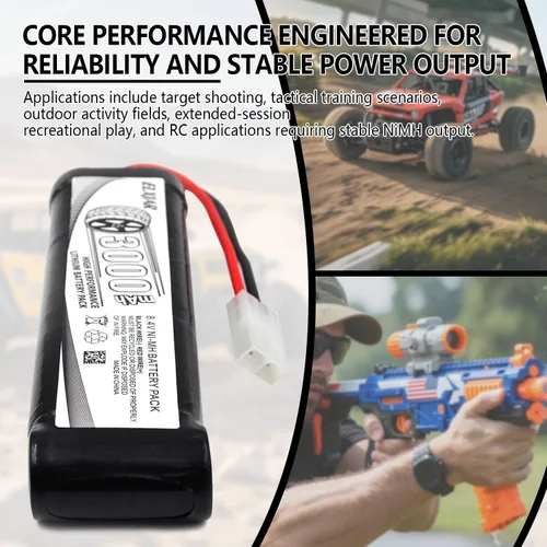 Miniatura 5 de Paquete de 2 baterías Ni-MH de 8.4 V 3000 mAh de repuesto para M16 SR16 AK Series MP5 G&P M16A1 Knights SR16 MP5 SD5 MK5A4 G3 SD1 M16VN CA G3 SG1 G3