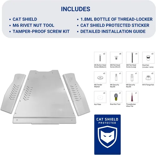 Miniatura 5 de Protección contra robo para convertidor catalítico, Compatible con Toyota Tundra 2007-2021 4WD y Toyota Sequoia 2008-2022 4WD - Miller CAT. Aluminio