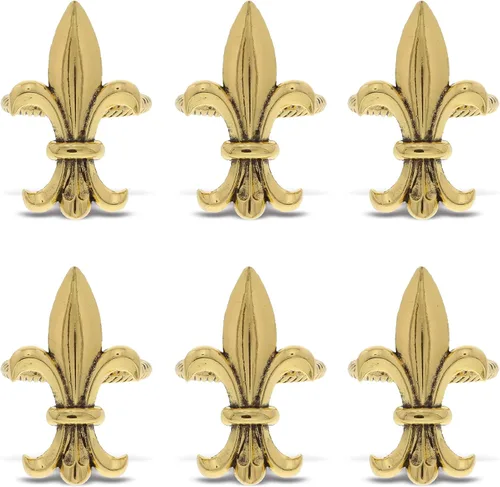 Miniatura 13 de Juego de 6 servilleteros dorados – Elegantes servilleteros de metal dorado, servilleteros de centro de mesa de lujo para cenas familiares, fiestas
