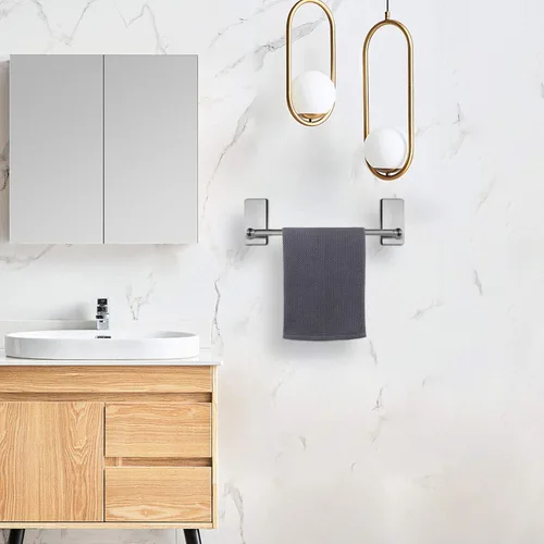 Miniatura 5 de NearMoon toallero de barra autoadhesivo de acero inoxidable para baño, soporte para colgar toallas en la pared, estilo contemporáneo, sin Níquel