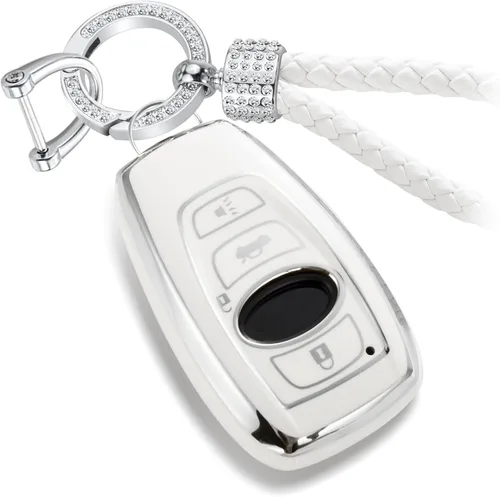 Miniatura 35 de Funda para llavero Jeep con llavero trenzado de diamante de lujo, funda suave mejorada para Wrangler Rubicon Gladiator JL JLU JT Sahara JLU Flip