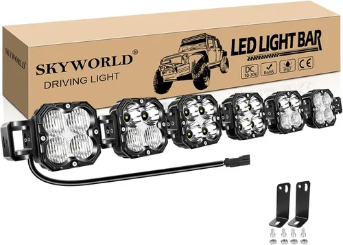 Miniatura 23 de SKYWORLD Luz LED Cuadrada Tipo Pod de 4.3 pulgadas, 30W 2500 LM, Luz Antiniebla de Conducción Todoterreno para Carro 4x4 Camión UTE ATV Barco