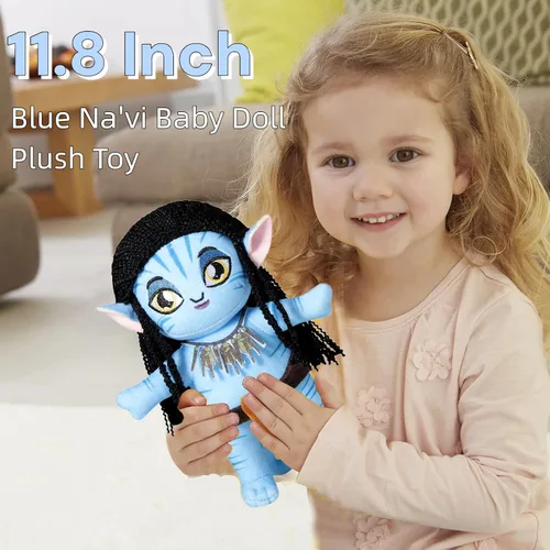 Miniatura 7 de Juguetes de peluche, lindo peluche de Aniaml en pañalero, muñeca kawaii Na'vi, regalos de cumpleaños de Navidad, perfecto para niños, niñas, Azul