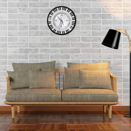 Miniatura 5 de The Geeky Days Do Re Mi Piano - Reloj de pared con temática musical, teclas de piano, marco de metal, reloj de pared para músico, pianista, maestro