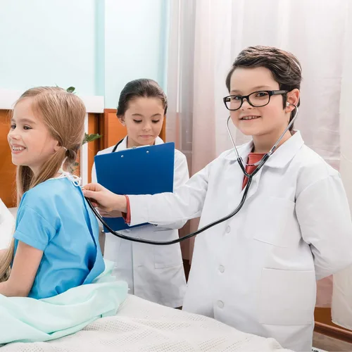 Miniatura 5 de Skeleteen Doctor's - Estetoscopio de juguete para niños, juego de médico o enfermera, accesorios de disfraz y juguetes de utilería para niños, 1