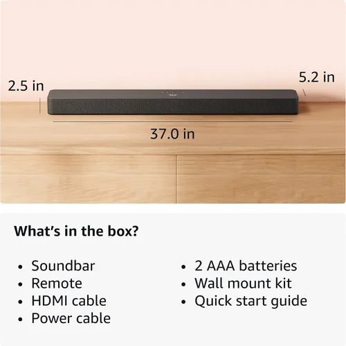 Miniatura 7 de Barra de sonido Amazon Fire TV Plus (último modelo) con subwoofer incorporado, 3.1 canales, Dolby Atmos, diálogos nítidos